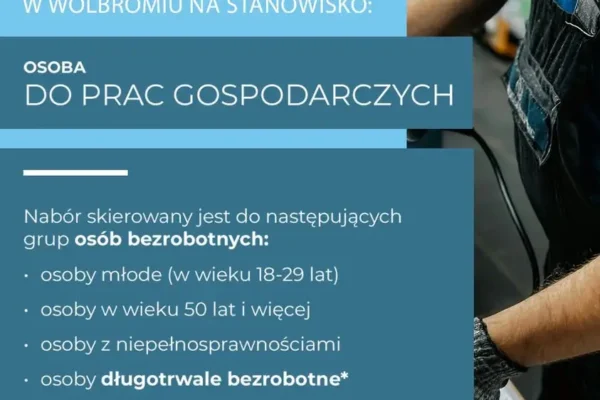 Staż w Domu Kultury w Wolbromiu – nabór na pracownika gospodarczego