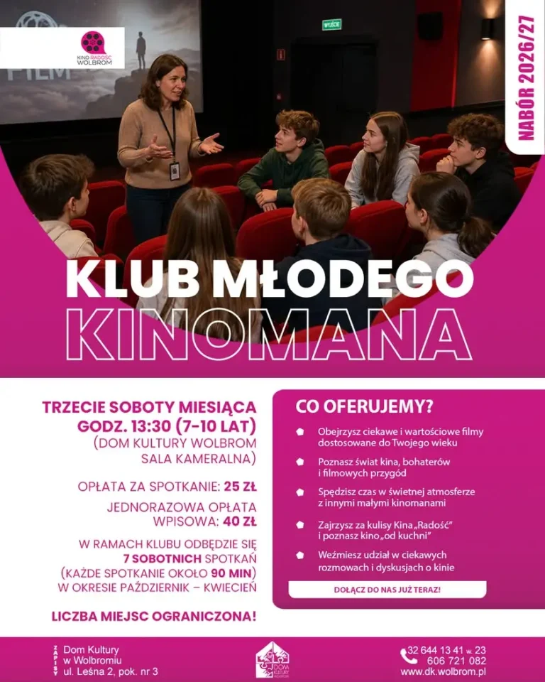 Rusza nabór do Klubu Młodego Kinomana w Wolbromiu na sezon 2026/2027