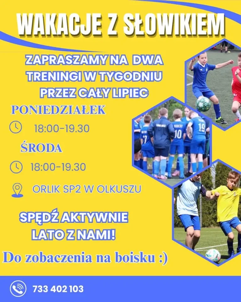 Wakacyjne treningi piłkarskie z Słowikiem Olkusz – zapraszamy dzieci i młodzież