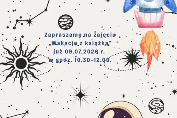 Kosmiczne wakacje z książką w bibliotece w Bukownie