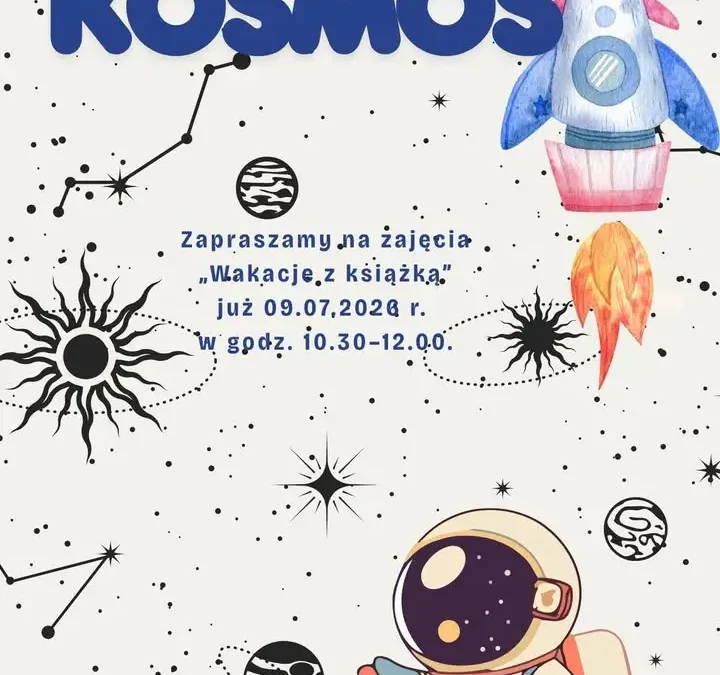 Kosmiczne wakacje z książką w bibliotece w Bukownie