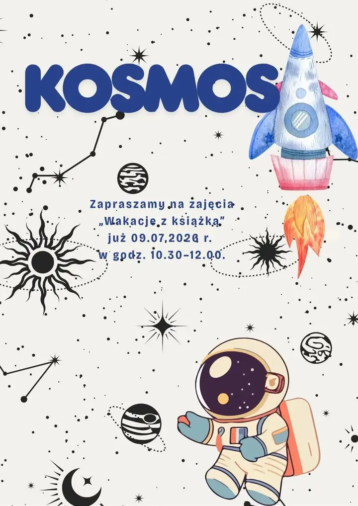 Kosmiczne wakacje z książką w bibliotece w Bukownie