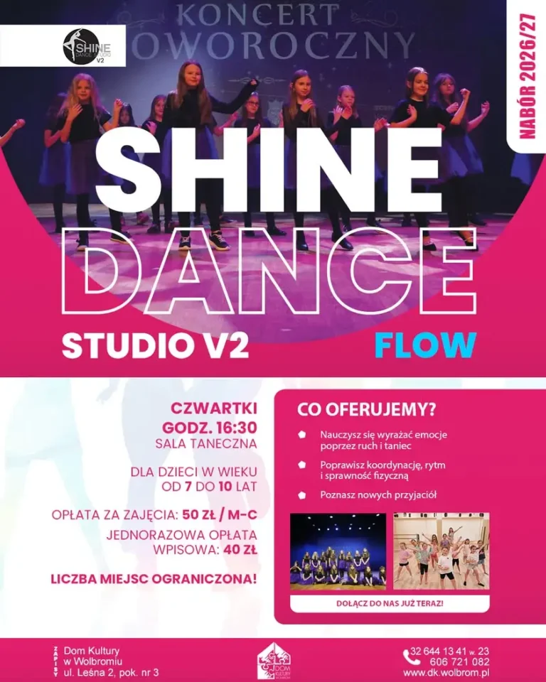 Ruszył nabór do SHINE DANCE STUDIO V2 – zajęcia taneczne dla dzieci w Wolbromiu