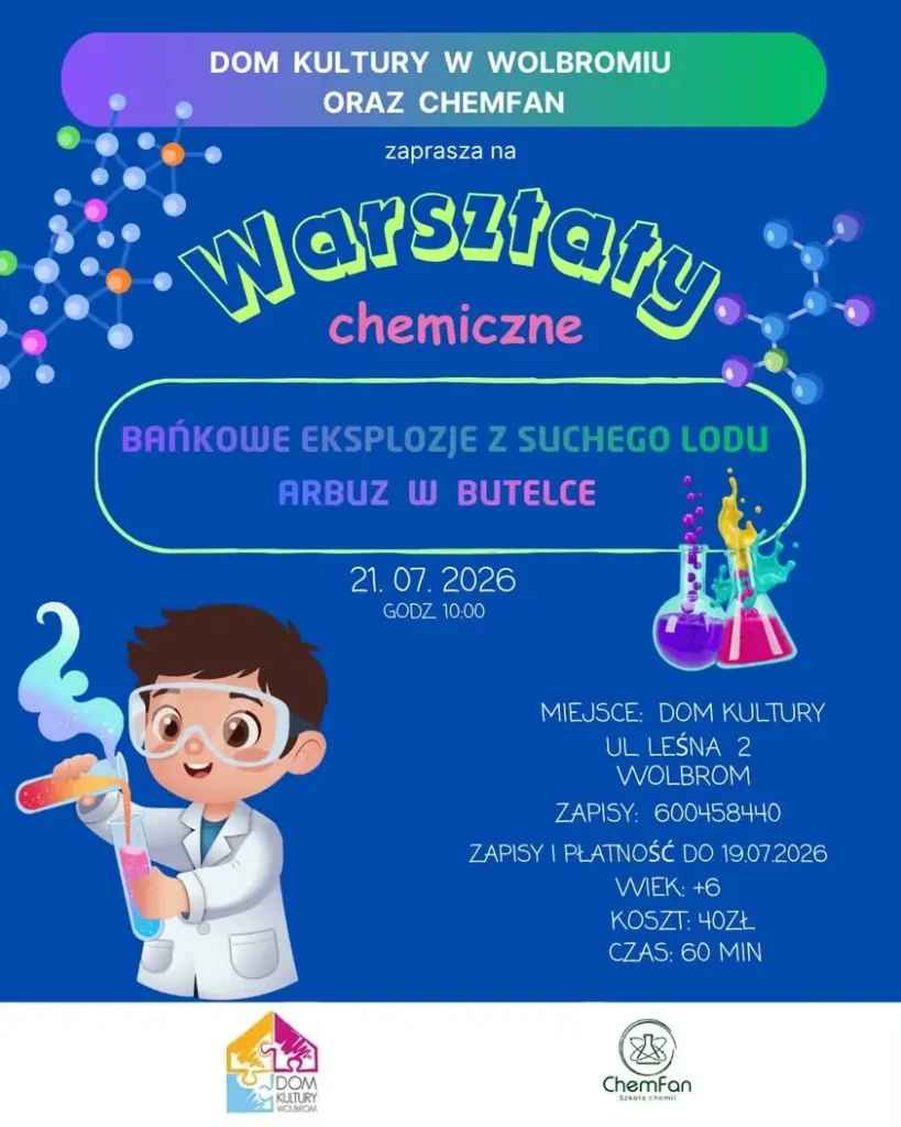 Warsztaty chemiczne dla dzieci w Wolbromiu – eksperymenty i dobra zabawa