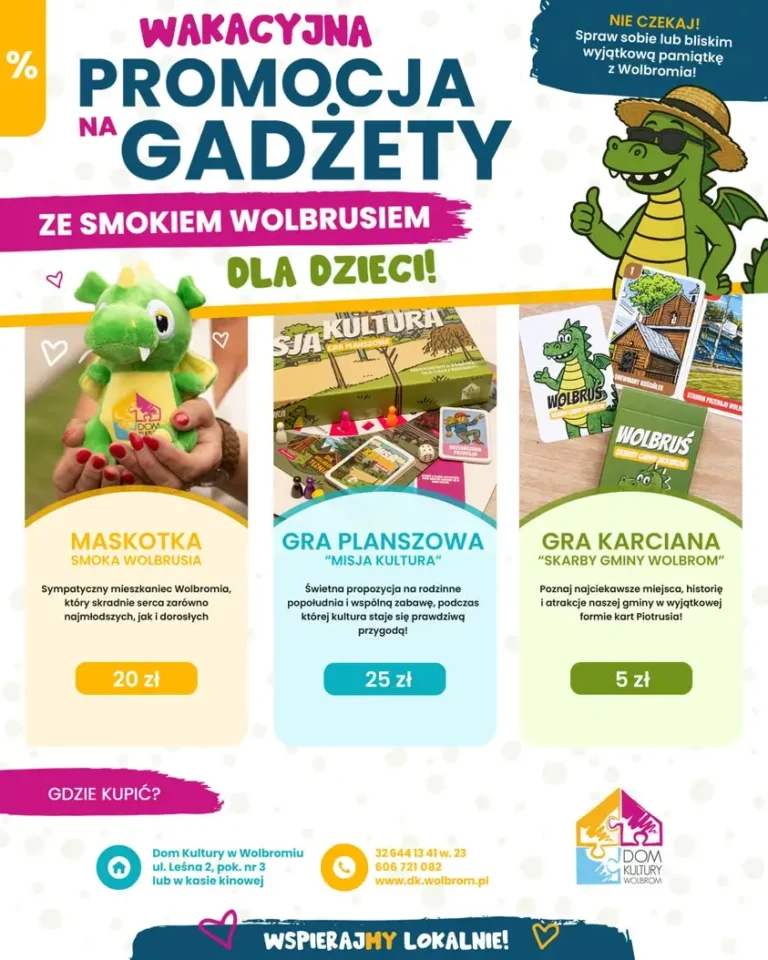 Wakacyjna promocja na gadżety z Wolbrusiem w Wolbromiu
