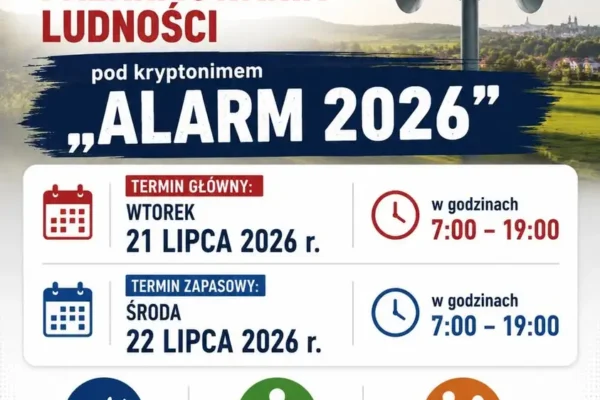 Ćwiczenia systemów alarmowania w Gminie Trzyciąż – 21-22 lipca 2026