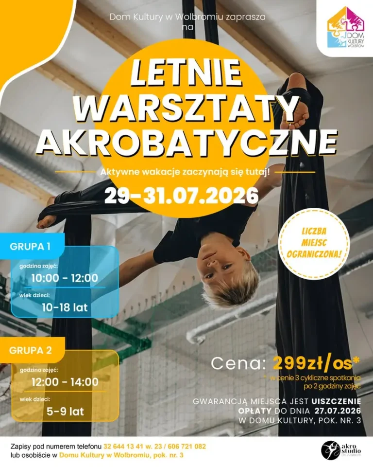 Letnie Warsztaty Akrobatyczne w Wolbromiu – ruszają zapisy