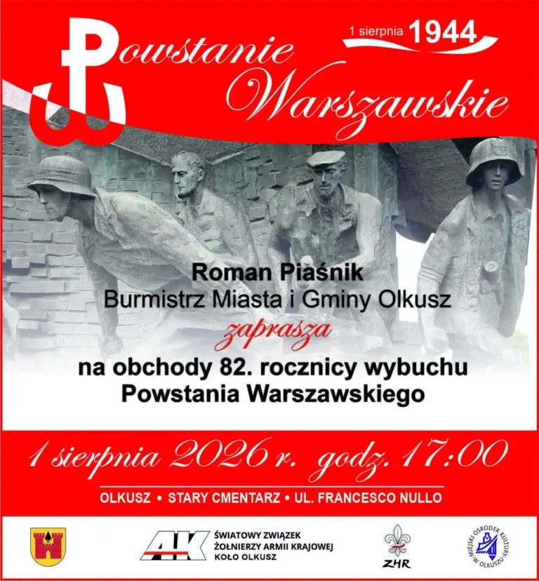 82. rocznica wybuchu Powstania Warszawskiego – uroczystości w Olkuszu