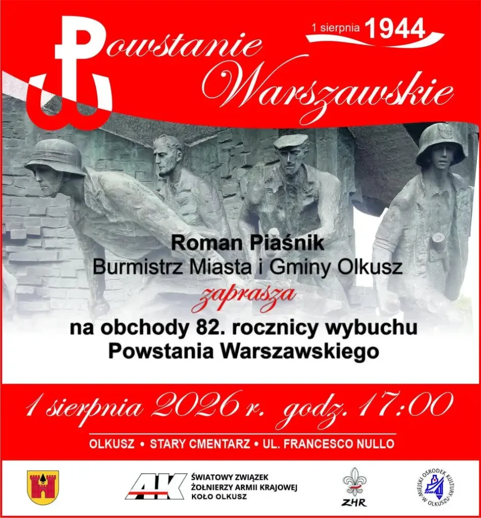 82. rocznica wybuchu Powstania Warszawskiego – uroczystości w Olkuszu