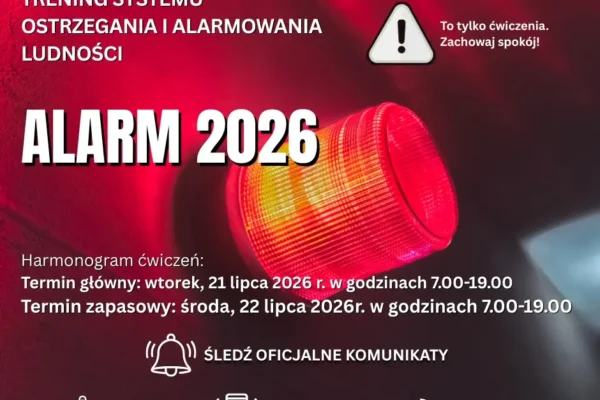 Ćwiczenia systemów alarmowych „ALARM 2026” w Gminie Wolbrom