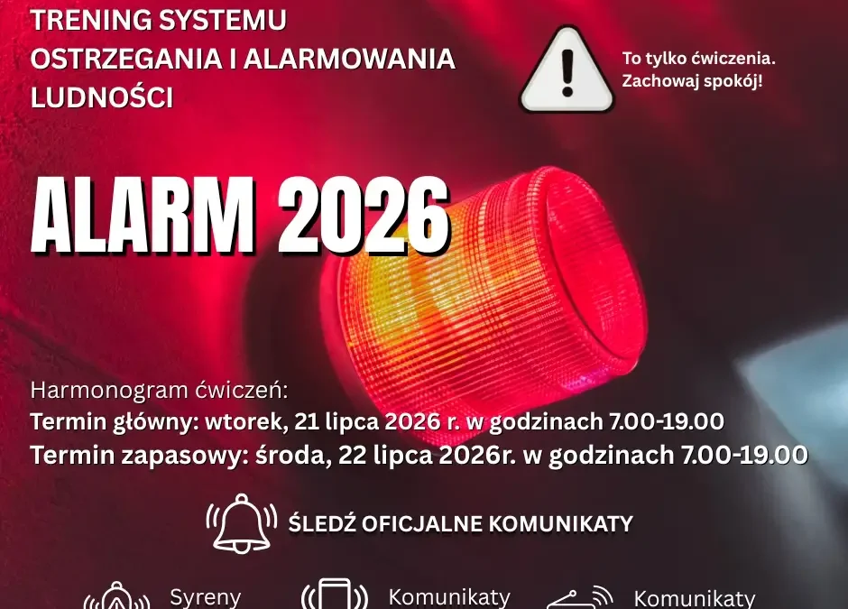 Ćwiczenia systemów alarmowych „ALARM 2026” w Gminie Wolbrom