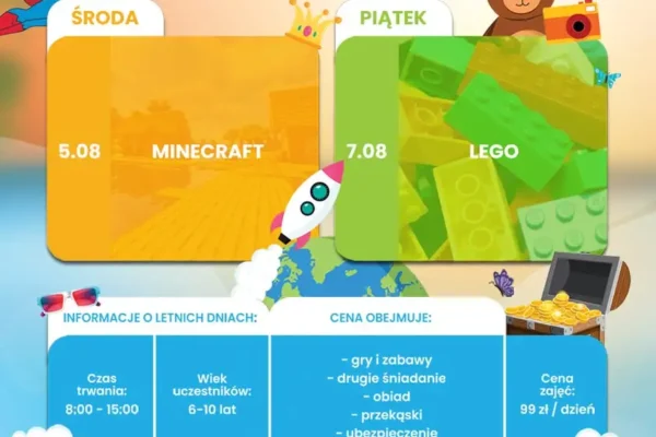 Letnie Dni z DK Wolbrom – Minecraft i LEGO w sierpniu 2026