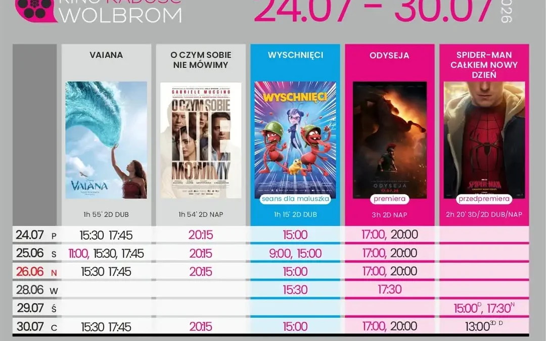 Tydzień filmowy w Kinie Radość w Wolbromiu – od 24 do 30 lipca