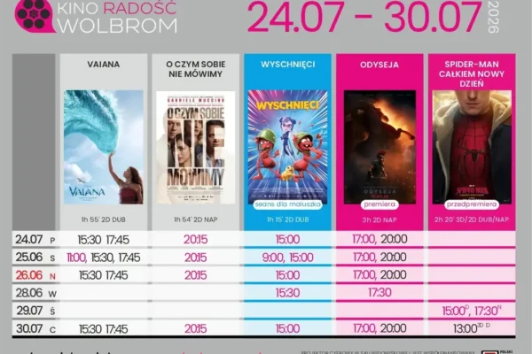 Tydzień filmowy w Kinie Radość w Wolbromiu – od 24 do 30 lipca