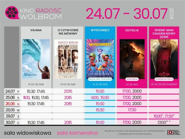 Tydzień filmowy w Kinie Radość w Wolbromiu – od 24 do 30 lipca