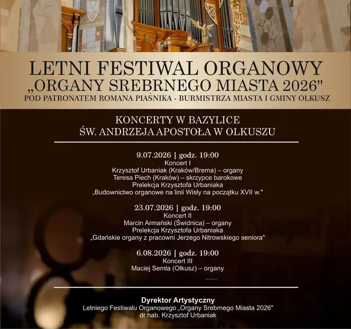 Letni Festiwal Organowy w Olkuszu – koncert już w czwartek