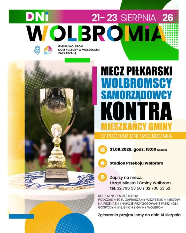 Dni Wolbromia 2026 rozpoczną się meczem samorządowców z mieszkańcami