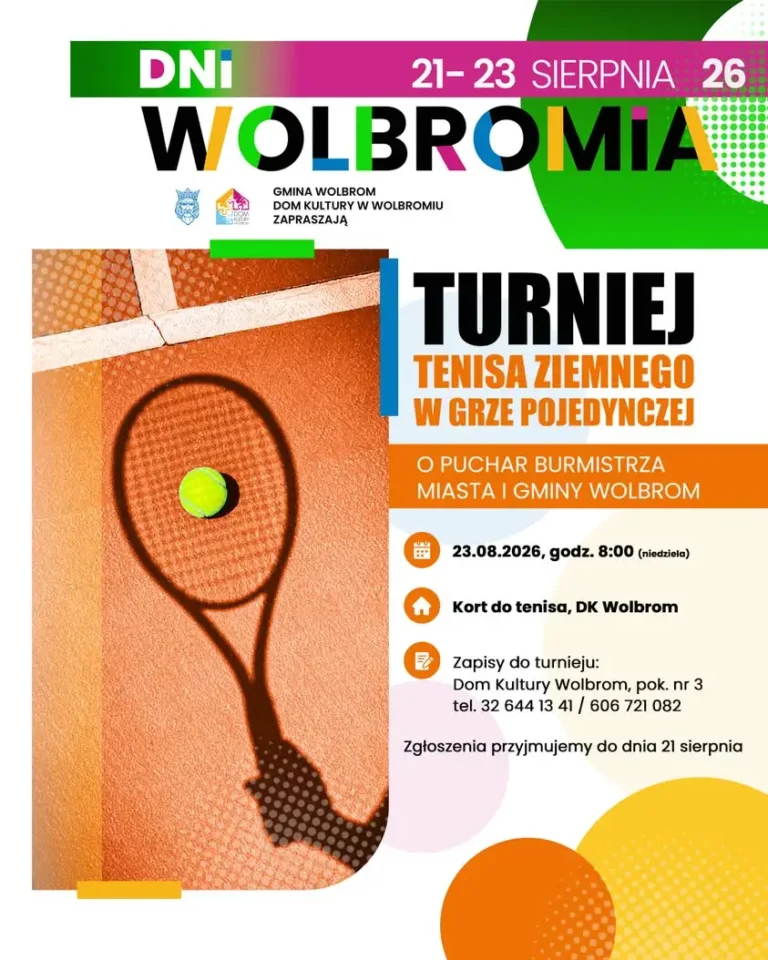 Turniej Tenisa Ziemnego podczas Dni Wolbromia 2026 – zapisy trwają do 21 sierpnia