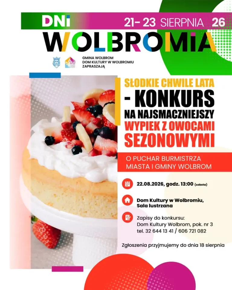 Konkurs „Słodkie Chwile Lata” – wypieki z owocami sezonowymi w Wolbromiu