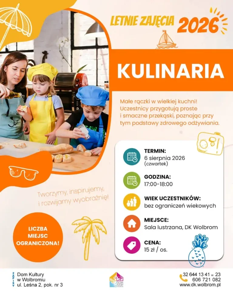 Kulinarne warsztaty dla dzieci w Domu Kultury w Wolbromiu – zapisy trwają