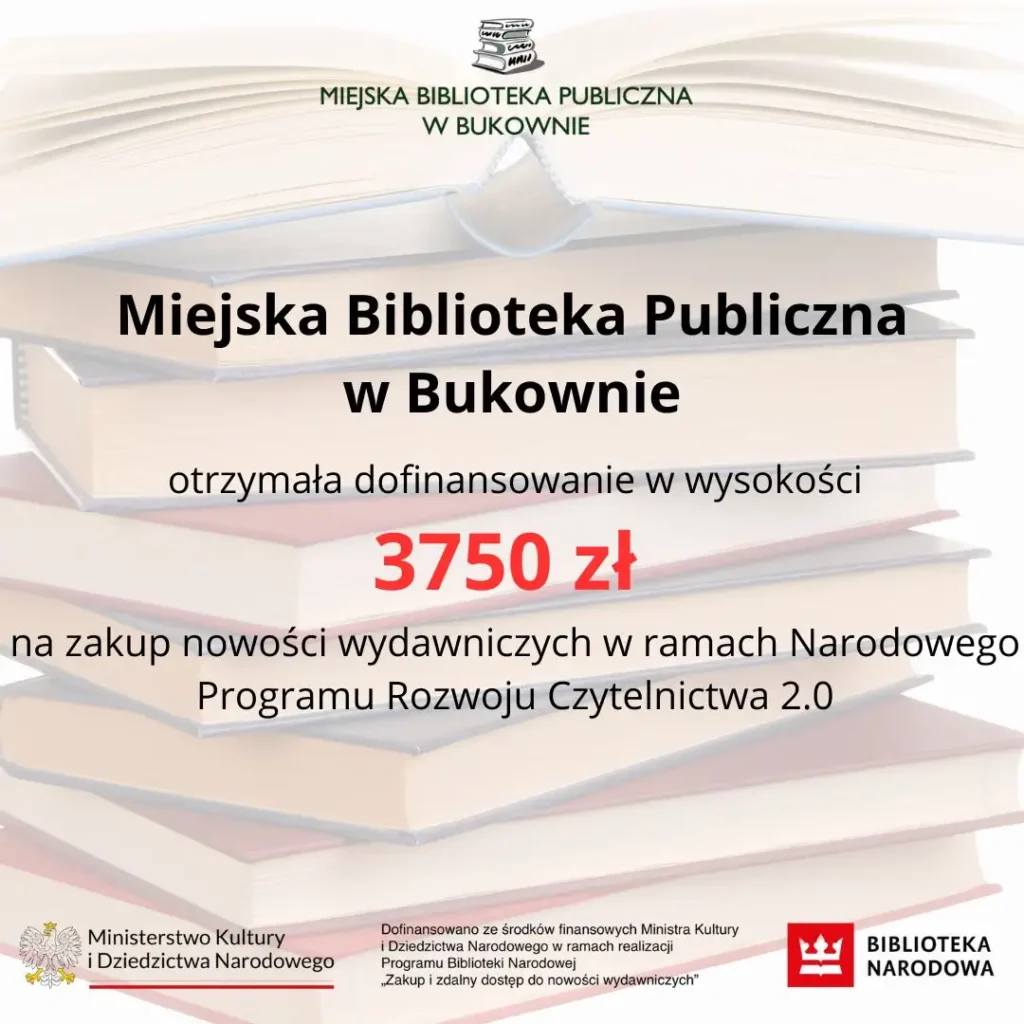 Biblioteka wzbogaci księgozbiór dzięki dotacji z Programu Biblioteki Narodowej