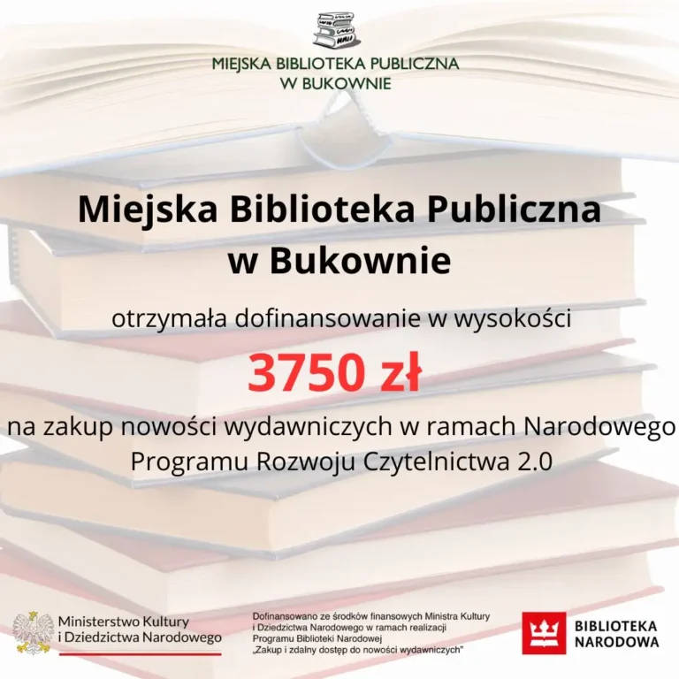 Biblioteka wzbogaci księgozbiór dzięki dotacji z Programu Biblioteki Narodowej