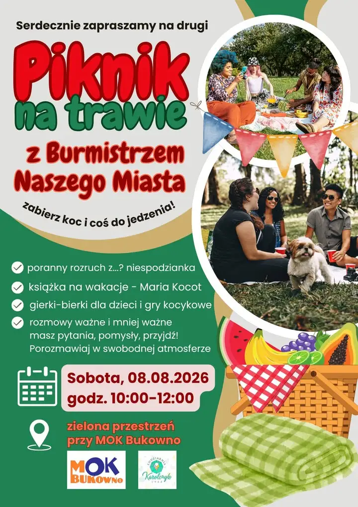 II Piknik na Trawie z Burmistrzem Bukowna – 8 sierpnia na zielonych terenach przy MOK