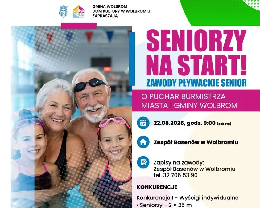 Seniorzy, do dzieła! Zawody pływackie o Puchar Burmistrza Wolbromia już 22 sierpnia