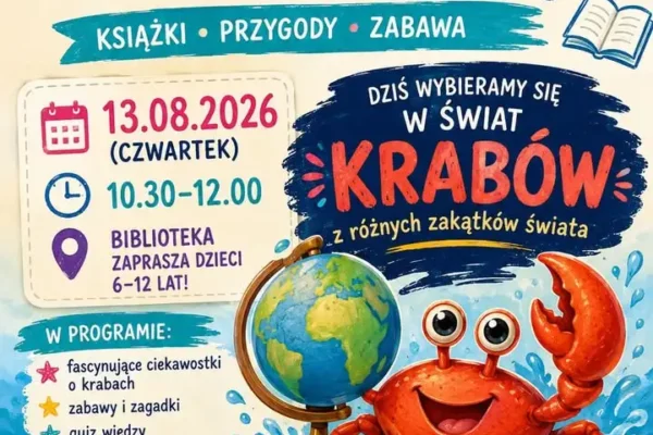 Wakacyjne spotkanie w bibliotece: świat krabów dla dzieci