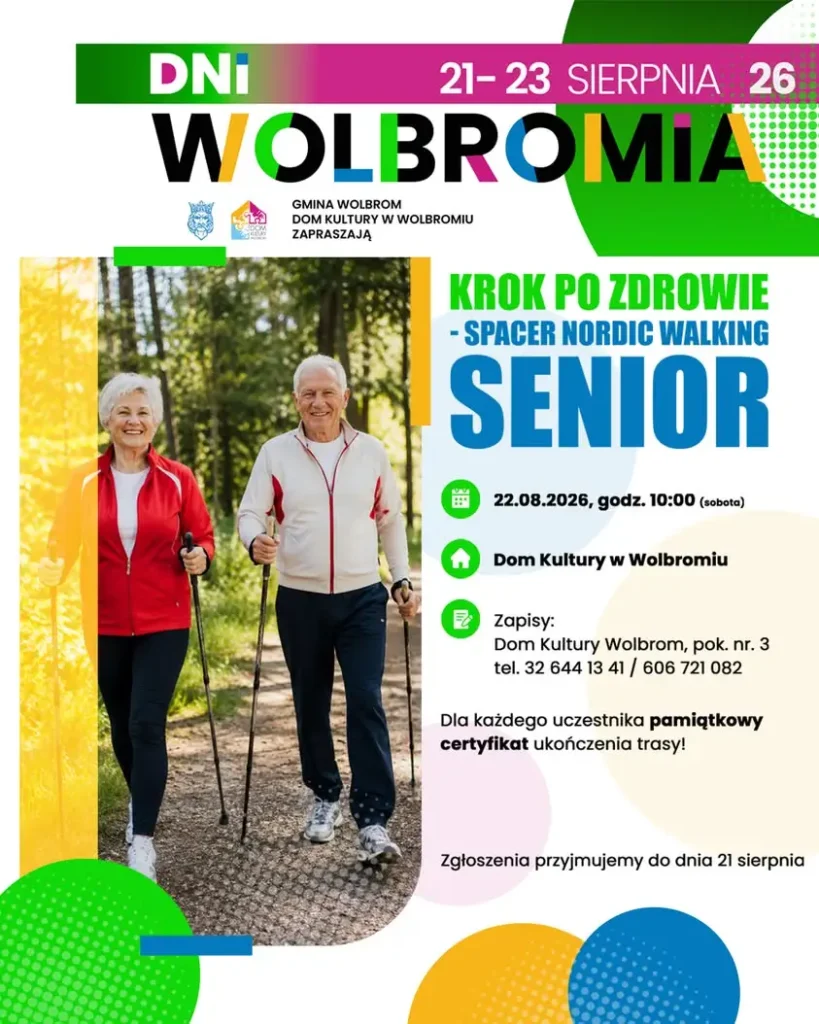 Nordic Walking dla seniorów podczas Dni Wolbromia 2026