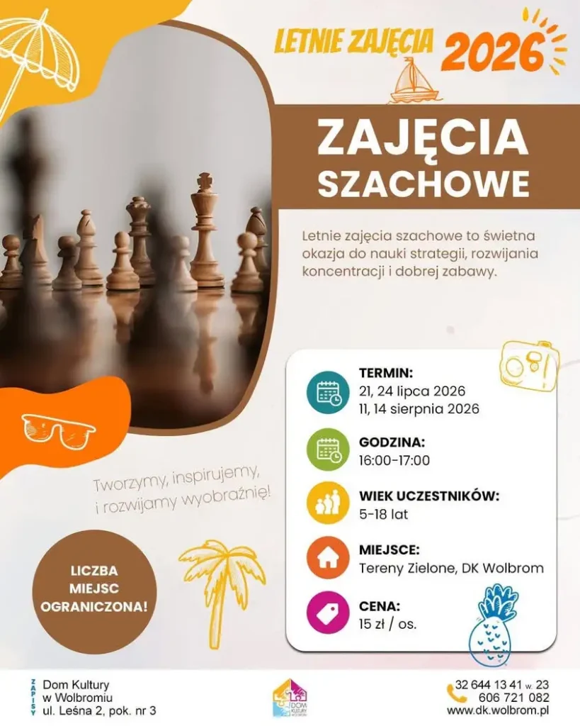 Letnie zajęcia szachowe w Wolbromiu – ostatnie wolne miejsca!