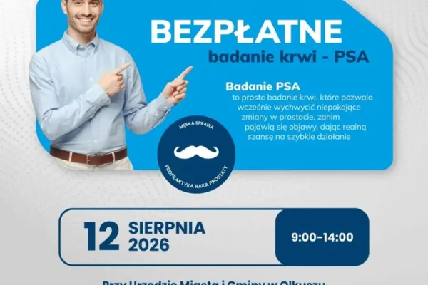 Bezpłatne badania PSA w Olkuszu – 12 sierpnia przy Rynku 1