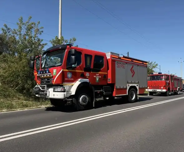 Pożar trawy na nasypie kolejowym w Wolbromiu – strażacy apelują o rozwagę