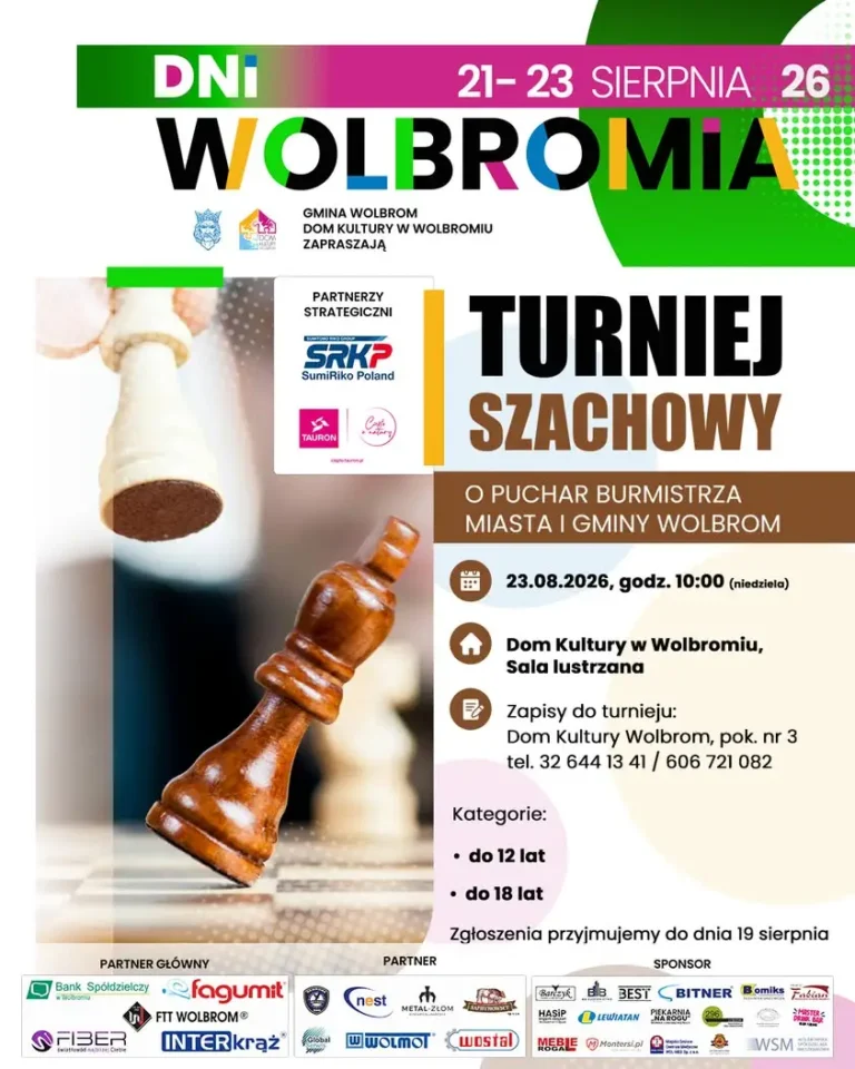 Turniej szachowy podczas Dni Wolbromia 2026 – zapisy tylko do jutra!
