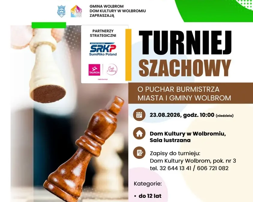 Turniej szachowy podczas Dni Wolbromia 2026 – zapisy tylko do jutra!