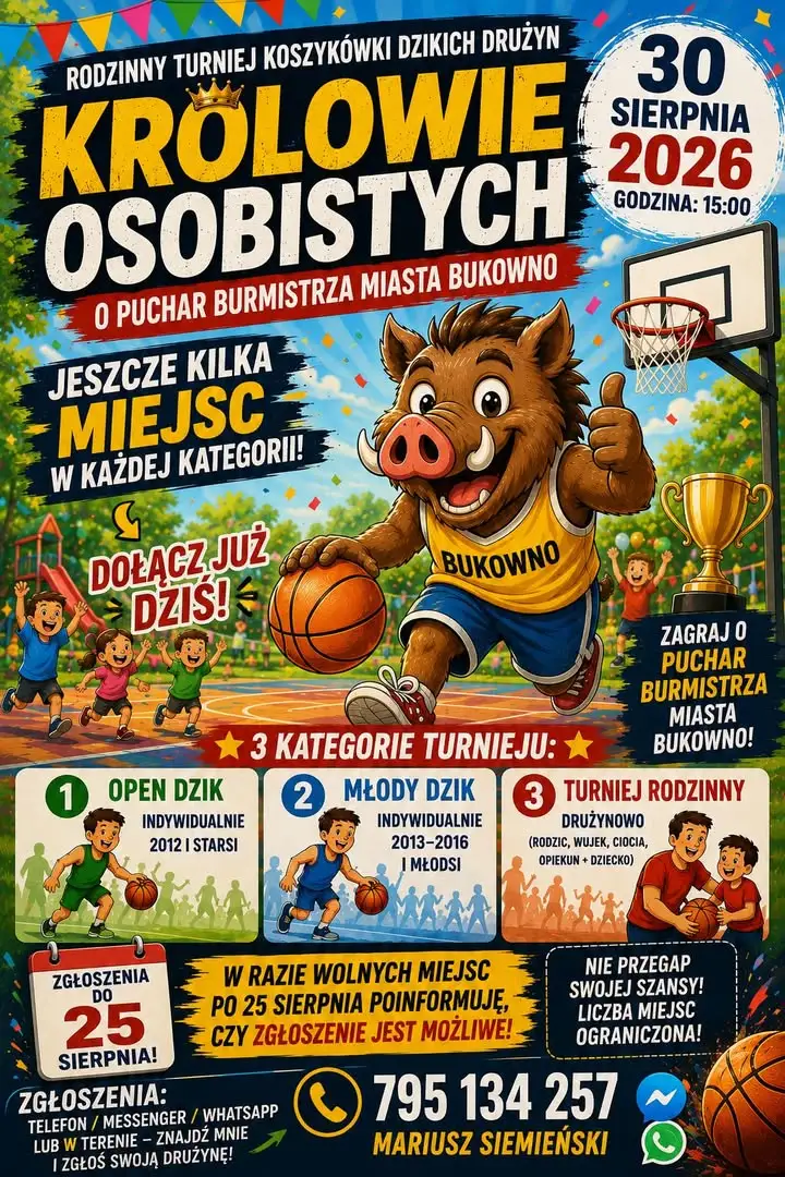 Ostatnie miejsca na turniej koszykówki w Bukownie – zgłoś drużynę do 25 sierpnia