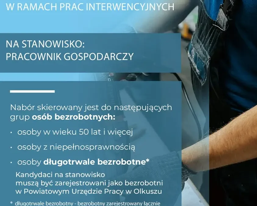 Dom Kultury w Wolbromiu zatrudni pracownika gospodarczego – oferta dla osób bezrobotnych