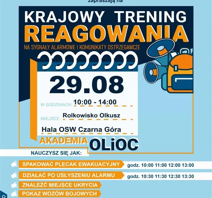 Krajowy Trening Reagowania w Olkuszu – nauka pierwszej pomocy i alarmów