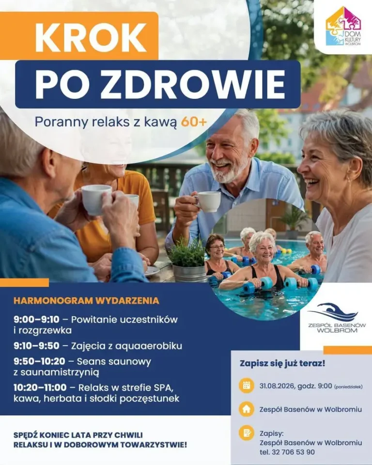 Seniorzy z Wolbromia: Poranny relaks z aquaerobikiem i sauną już 31 sierpnia
