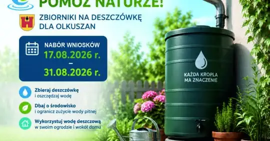 Program „Łap krople, pomóż naturze” – nabór dla mieszkańców Olkusza