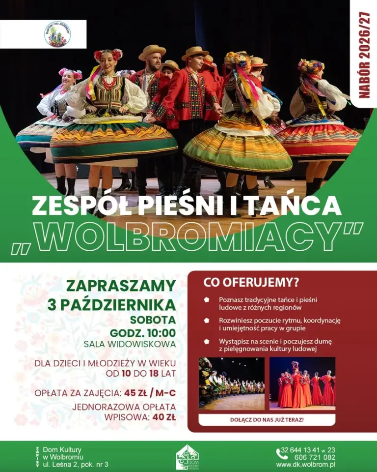 Dom Kultury w Wolbromiu zaprasza na spotkanie zespołu – dołącz do wspólnej zabawy!