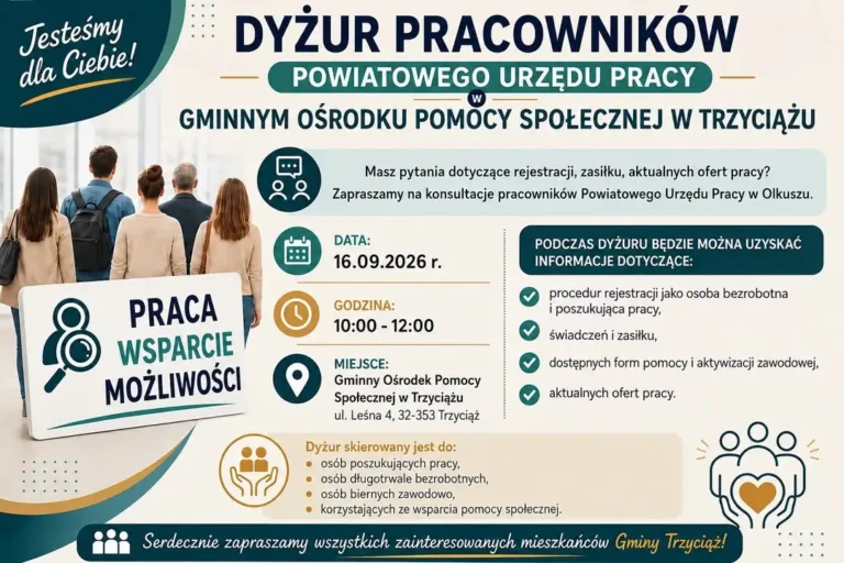 Dyżur pracowników PUP Olkusz w Trzyciążu – 16 września 2026