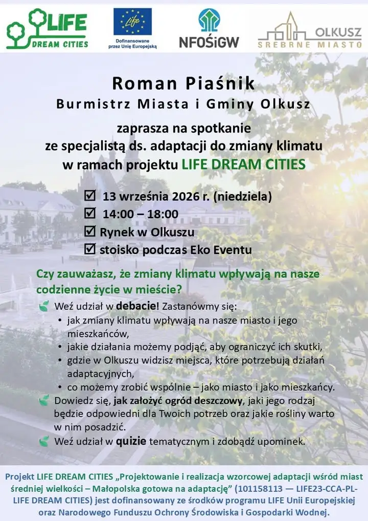 Olkusz zaprasza na Eko Event: warsztaty ogrodów deszczowych i debata o klimacie