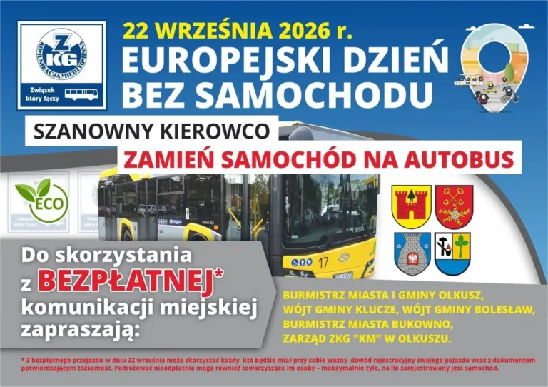 Europejski Dzień bez Samochodu w Olkuszu – darmowe przejazdy autobusami ZKG KM