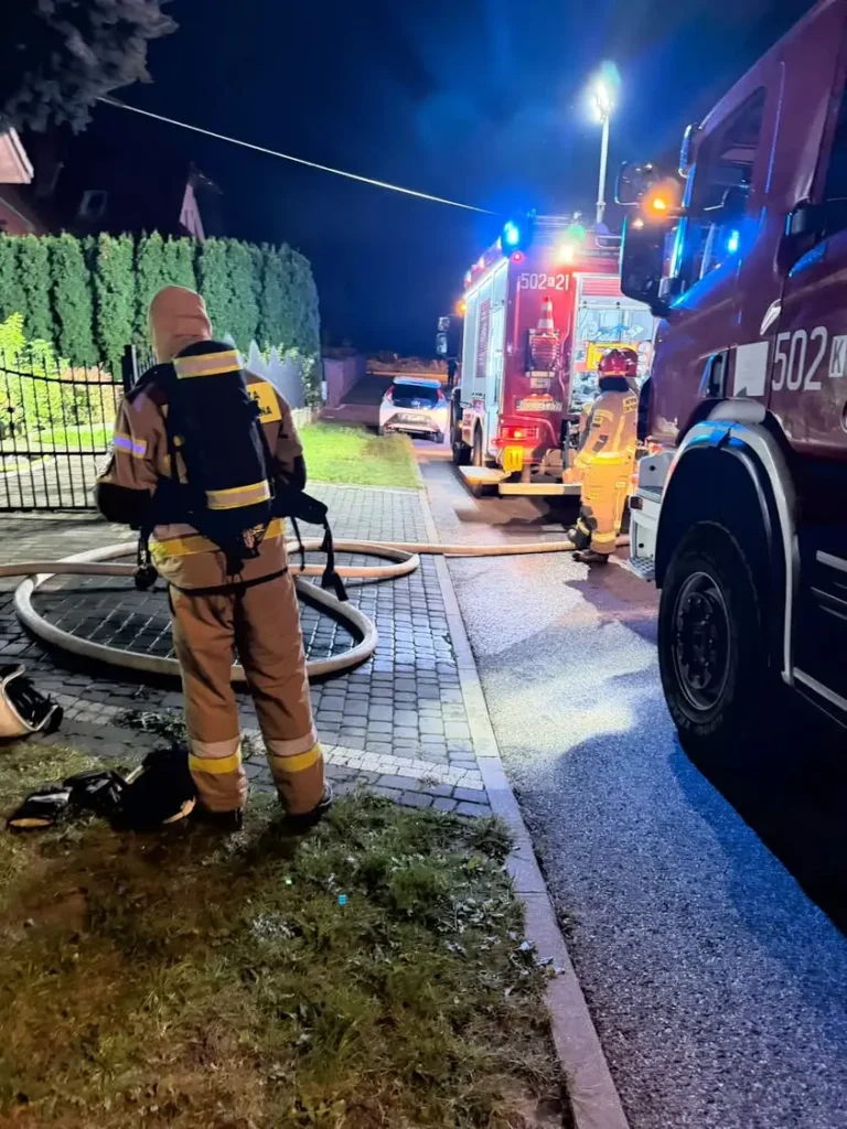 Pożar piwnicy w budynku jednorodzinnym przy ul. Zielonej — akcja strażaków z OSP Wolbrom