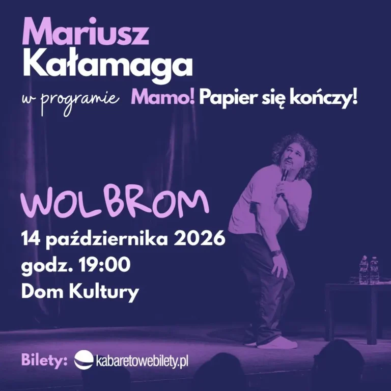 Mariusz Kałamaga wystąpi w Wolbromiu – stand-up „Mamo! Papier się kończy!” już 14 października