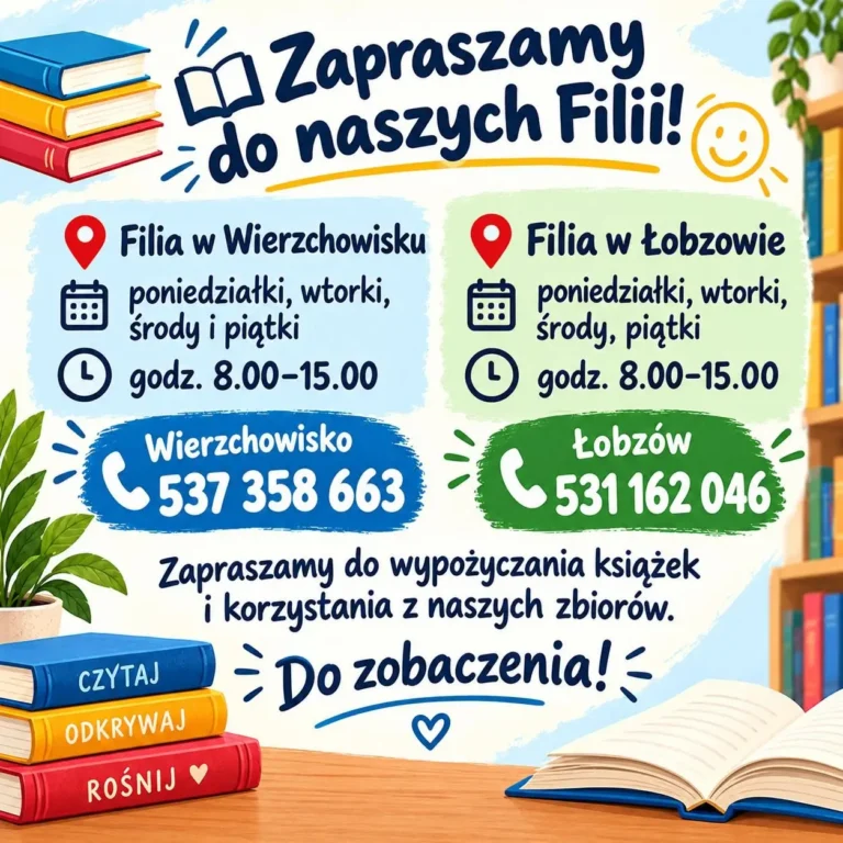 Biblioteka w Wolbromiu wydłuża godziny pracy filii i zaprasza na zajęcia plastyczne