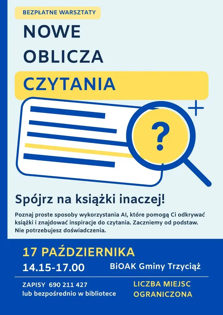 Trzyciąż: ostatnie bezpłatne warsztaty z AI w bibliotece już 17 października