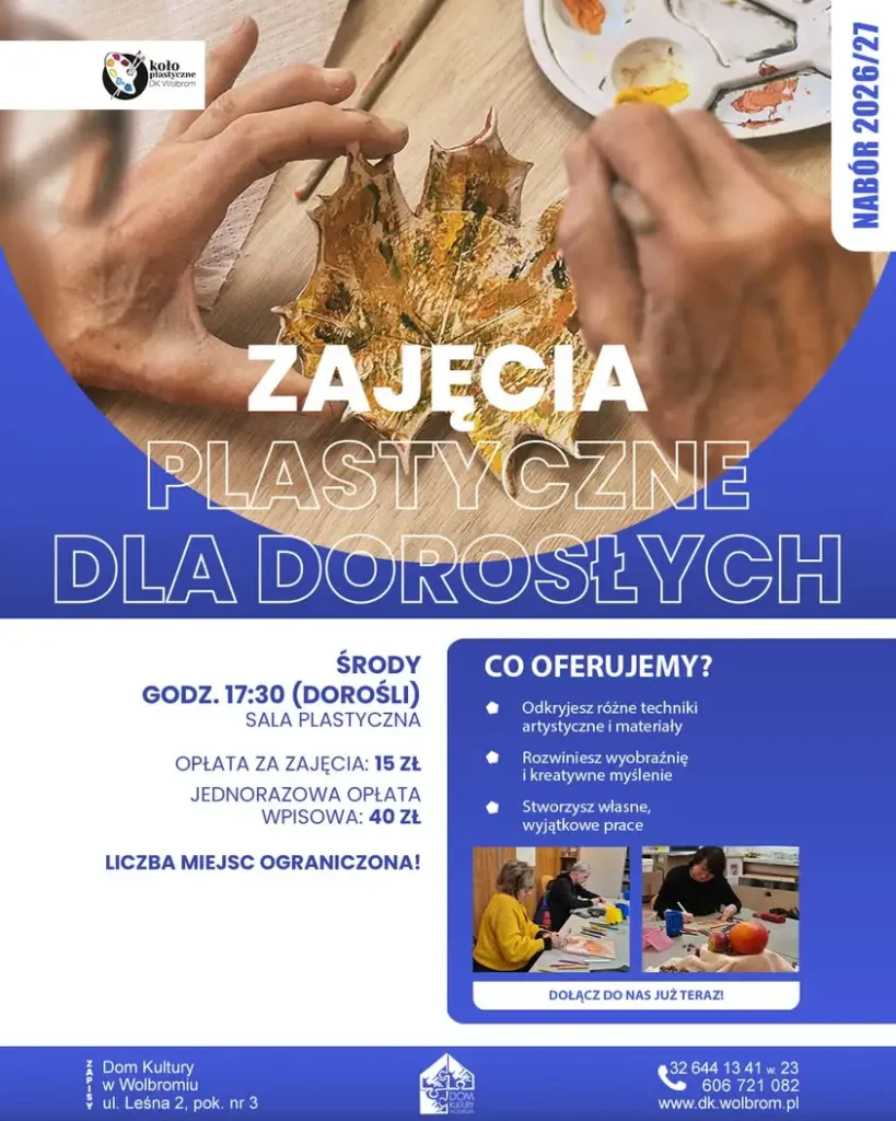 Zajęcia plastyczne dla dorosłych w Domu Kultury w Wolbromiu – rozwijaj kreatywność!