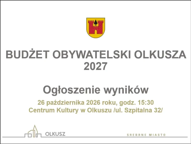 Olkusz: w poniedziałek poznamy wyniki Budżetu Obywatelskiego 2027